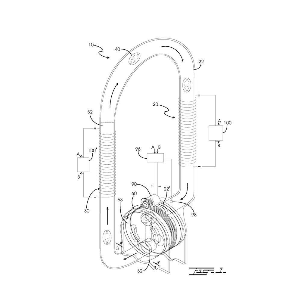 Aufrisszeichnung: »Electricity Generator System with Buoyant Magnet Assembly«