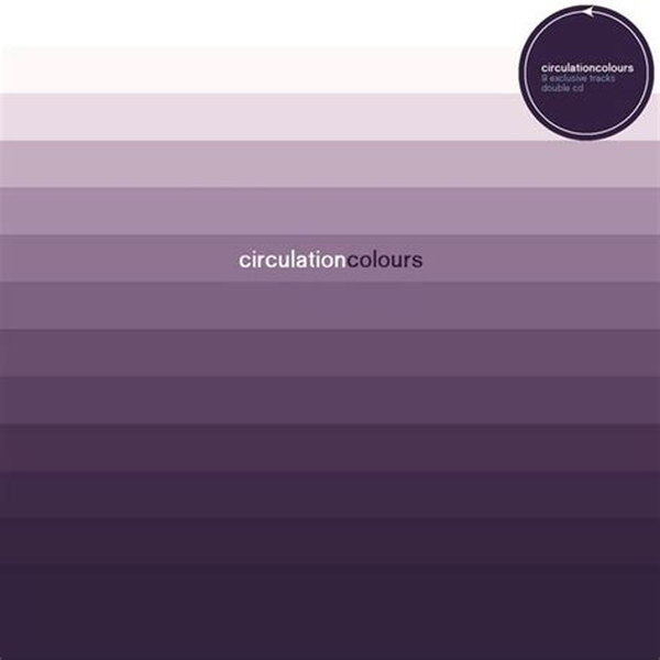 Album „Colors“ von Circulation, ein Farbverlauf in 12 Streifen von unten dunkel violett bis oben weiß.